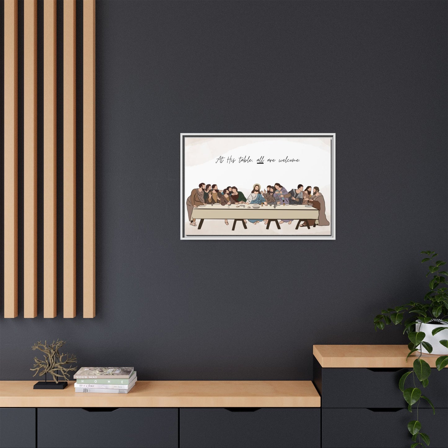 At His Table All Are Welcome Last Supper Print Canvas