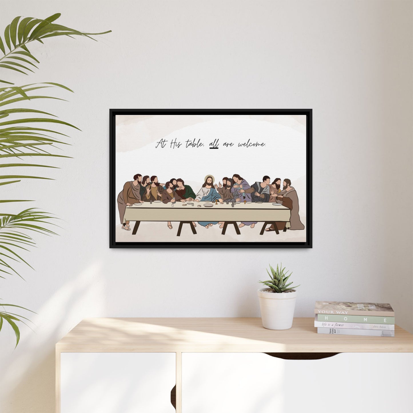 At His Table All Are Welcome Last Supper Print Canvas