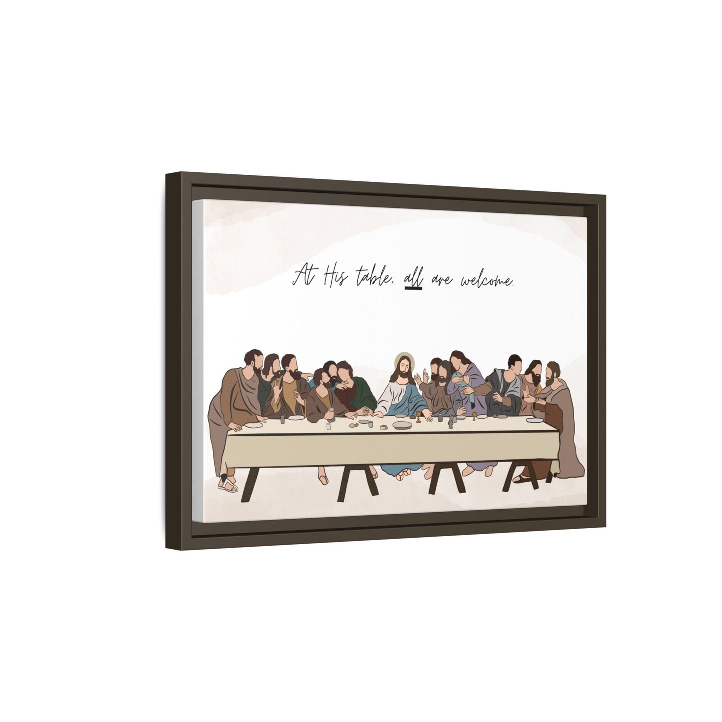 At His Table All Are Welcome Last Supper Print Canvas