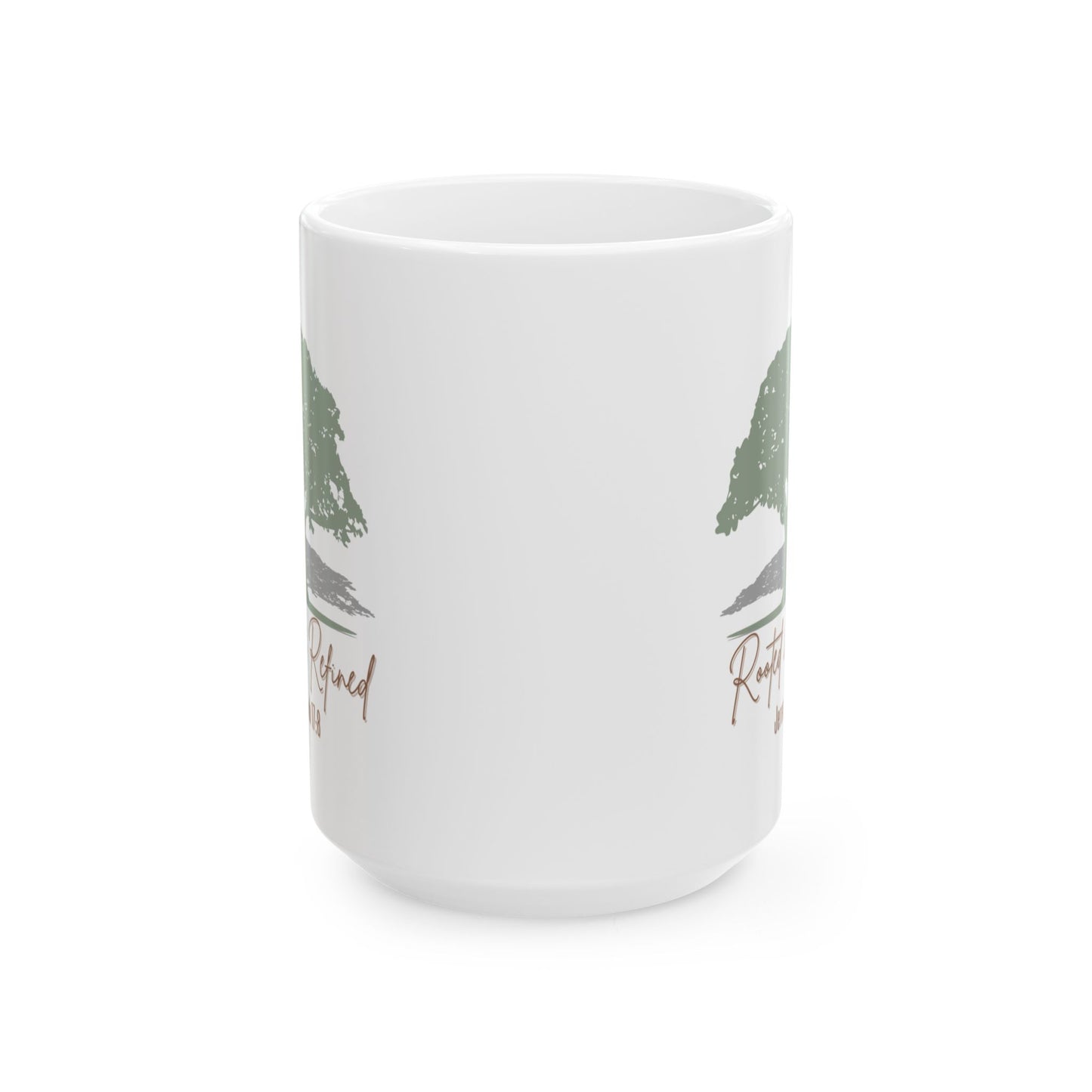 Rooted & Refined - Jeremiah 17:8 Rustic Tree Ceramic Mug - 11oz & 15oz - Perfect for Nature Lovers & Cozy Mornings