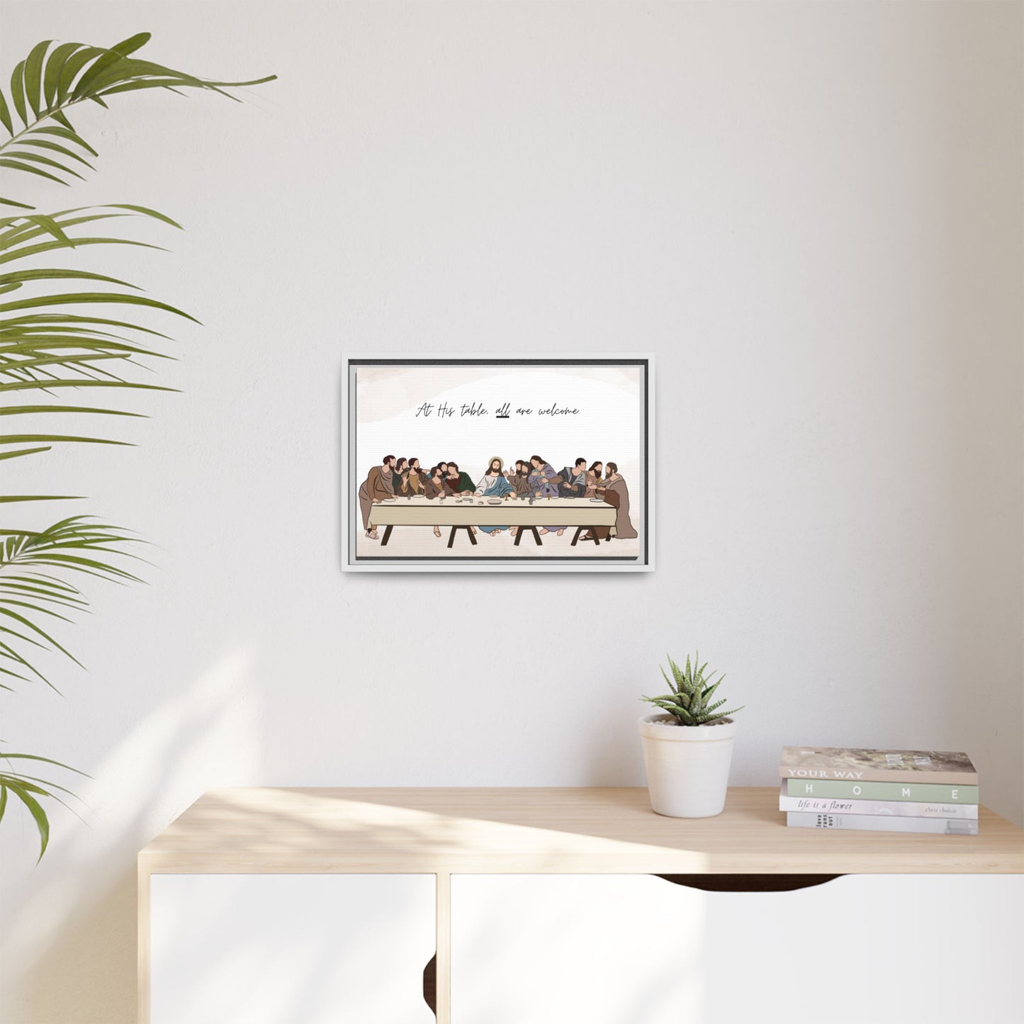 At His Table All Are Welcome Last Supper Print Canvas