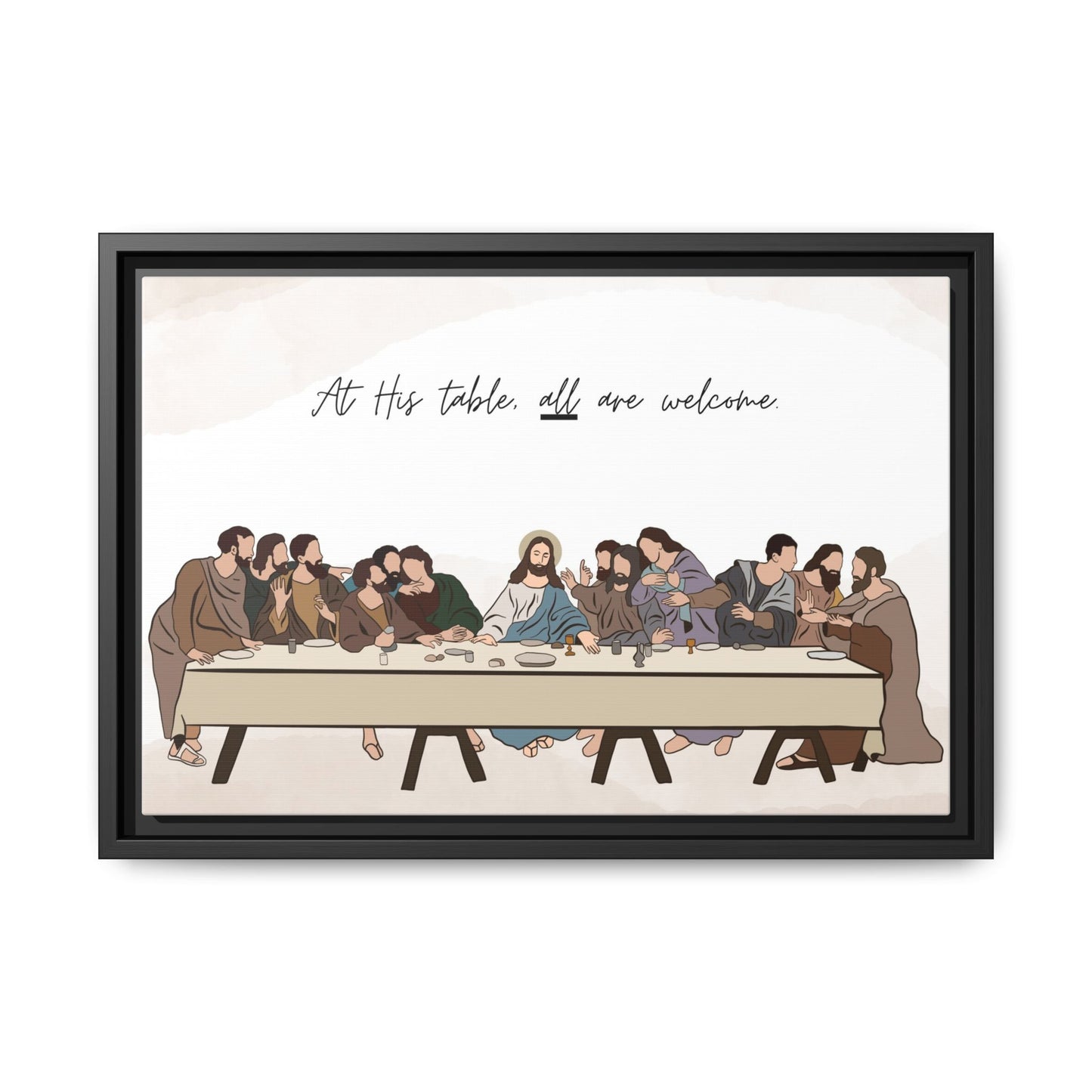 At His Table All Are Welcome Last Supper Print Canvas