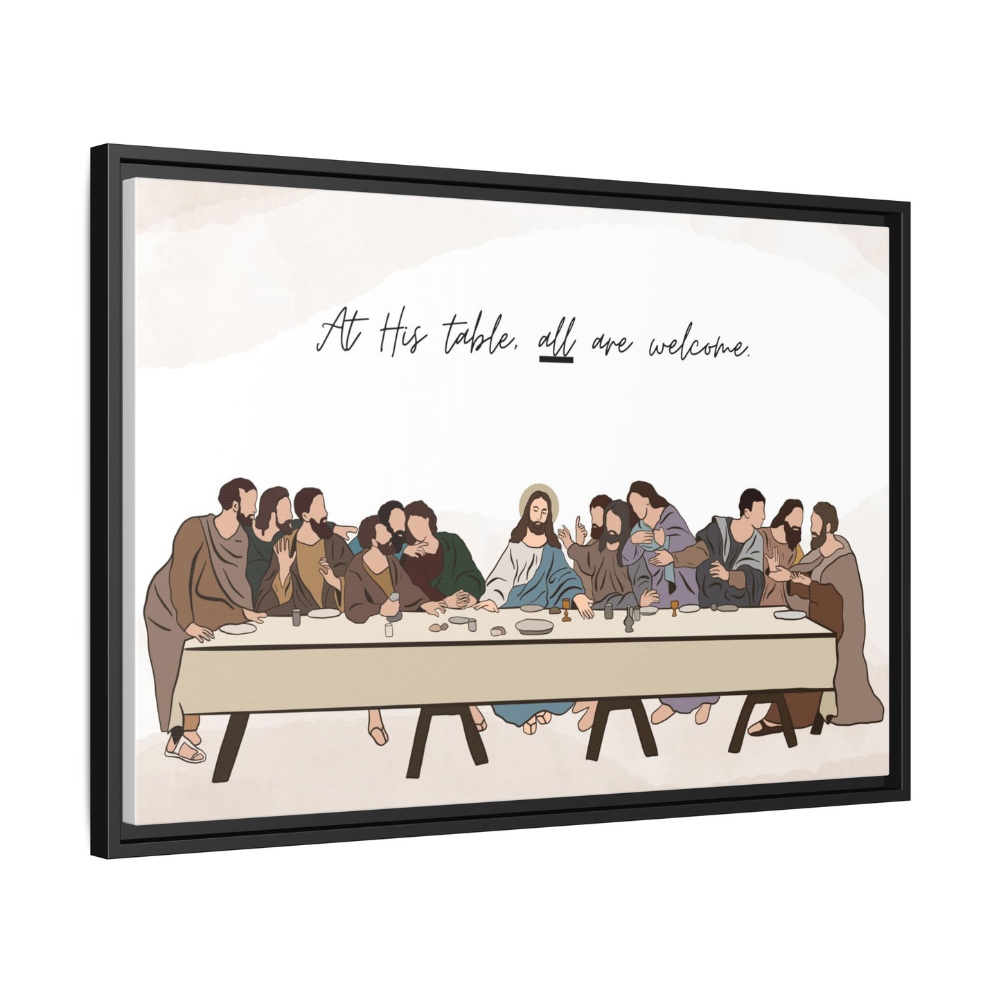 At His Table All Are Welcome Last Supper Print Canvas