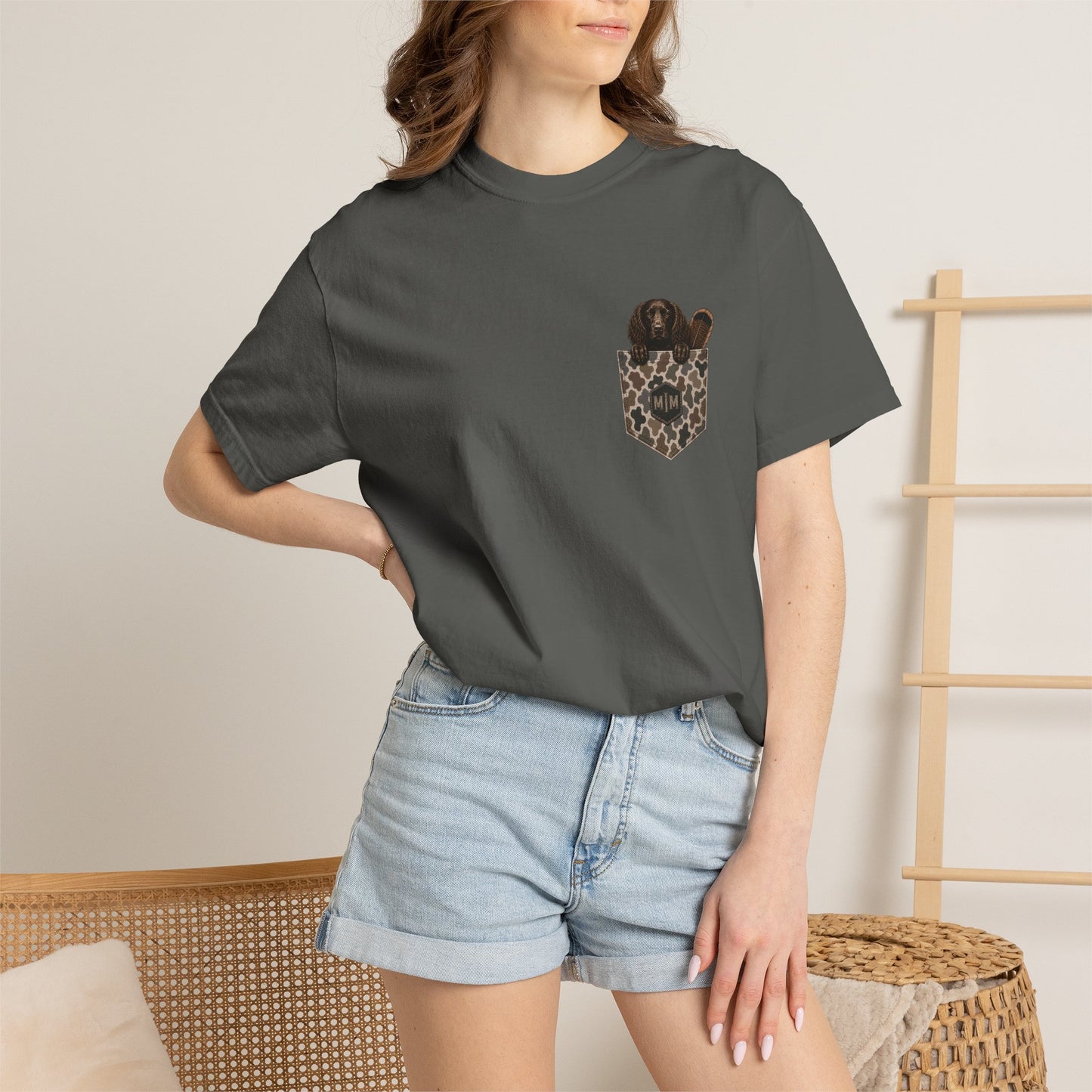 Turkey in Camouflage  Pocket T-Shirt | Hunting Turkey Graphic Tee