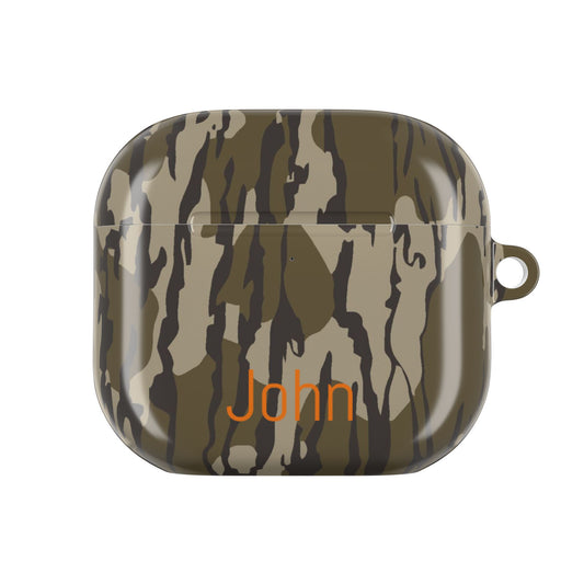 Camo Pattern Personalized AirPod Case | Custom Name Engraved, Green Brown Camo