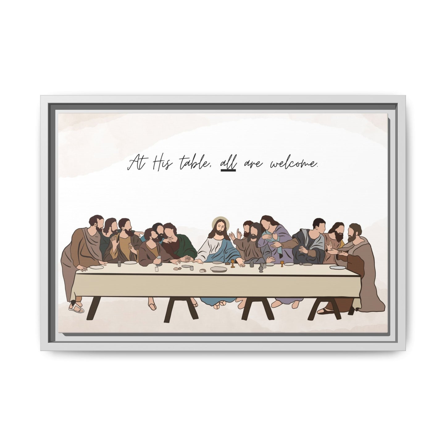 At His Table All Are Welcome Last Supper Print Canvas