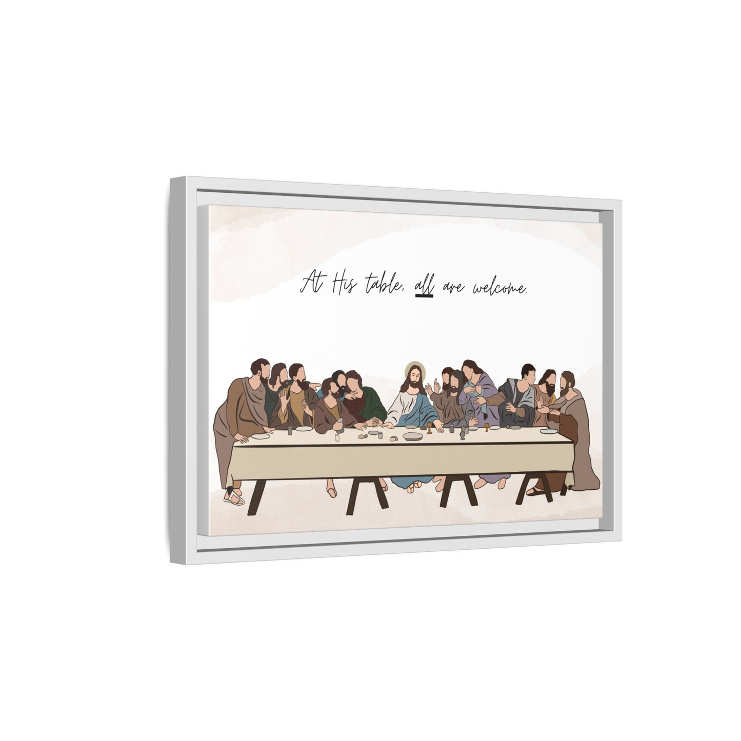 At His Table All Are Welcome Last Supper Print Canvas