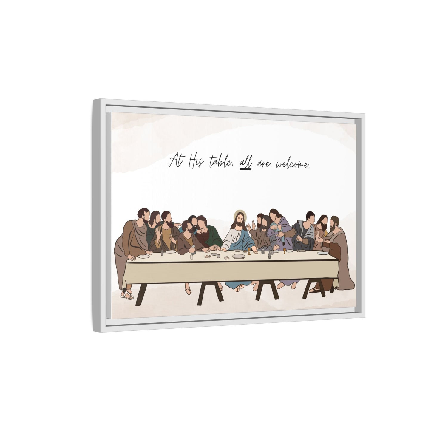 At His Table All Are Welcome Last Supper Print Canvas