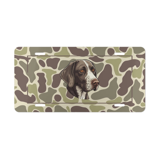 German Shorthaired Pointer Camo Vanity Plate | Custom Pet License Plate, Car Accessory for Dog Lovers, Unique Gift for Pet Owners, Car Decor