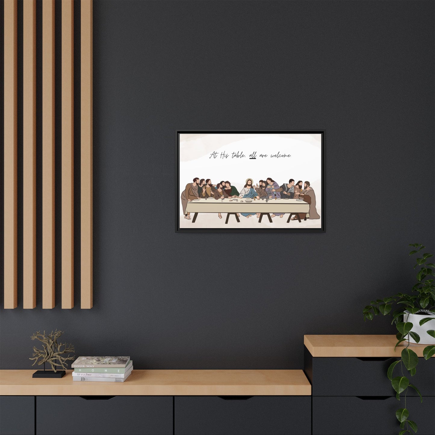 At His Table All Are Welcome Last Supper Print Canvas