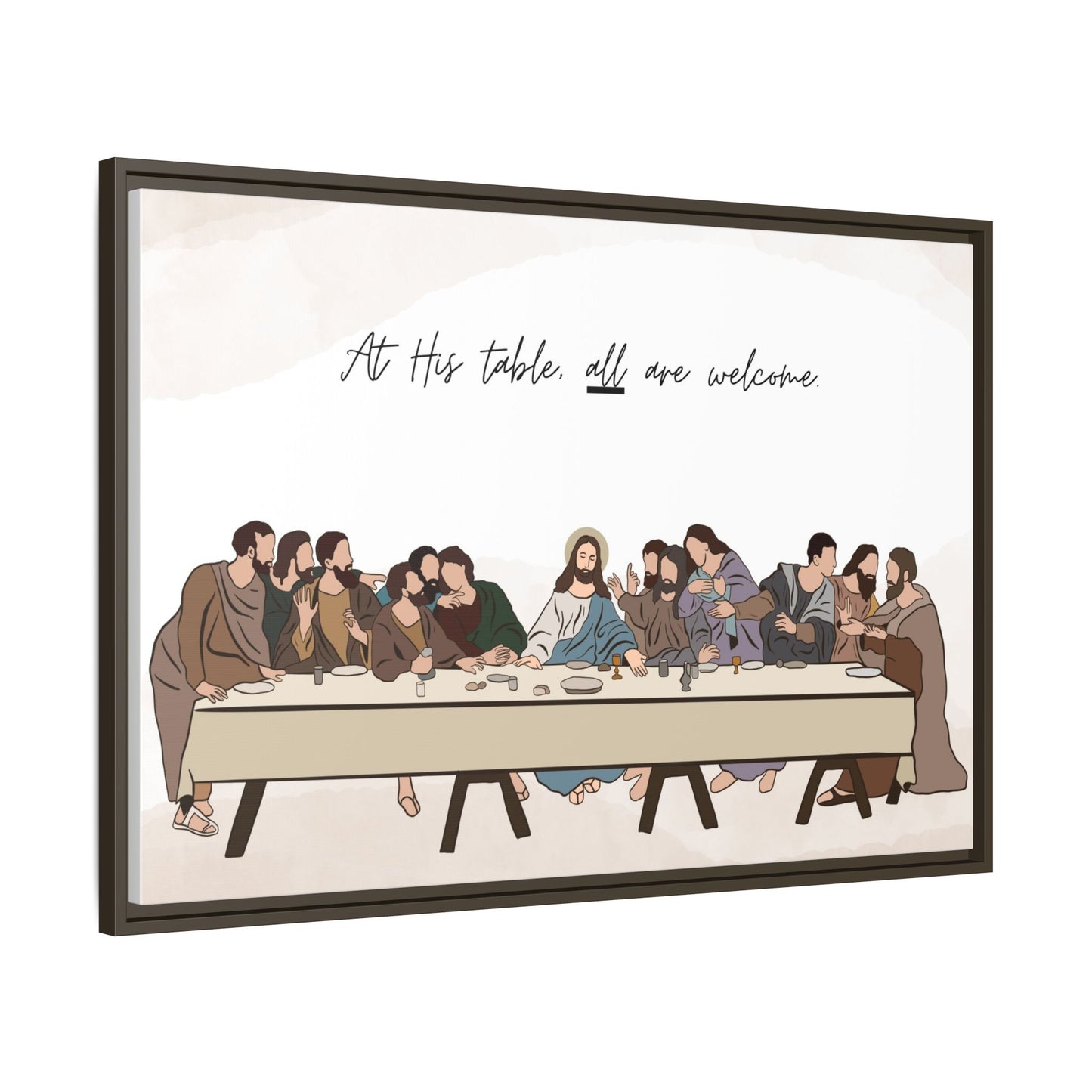 At His Table All Are Welcome Last Supper Print Canvas