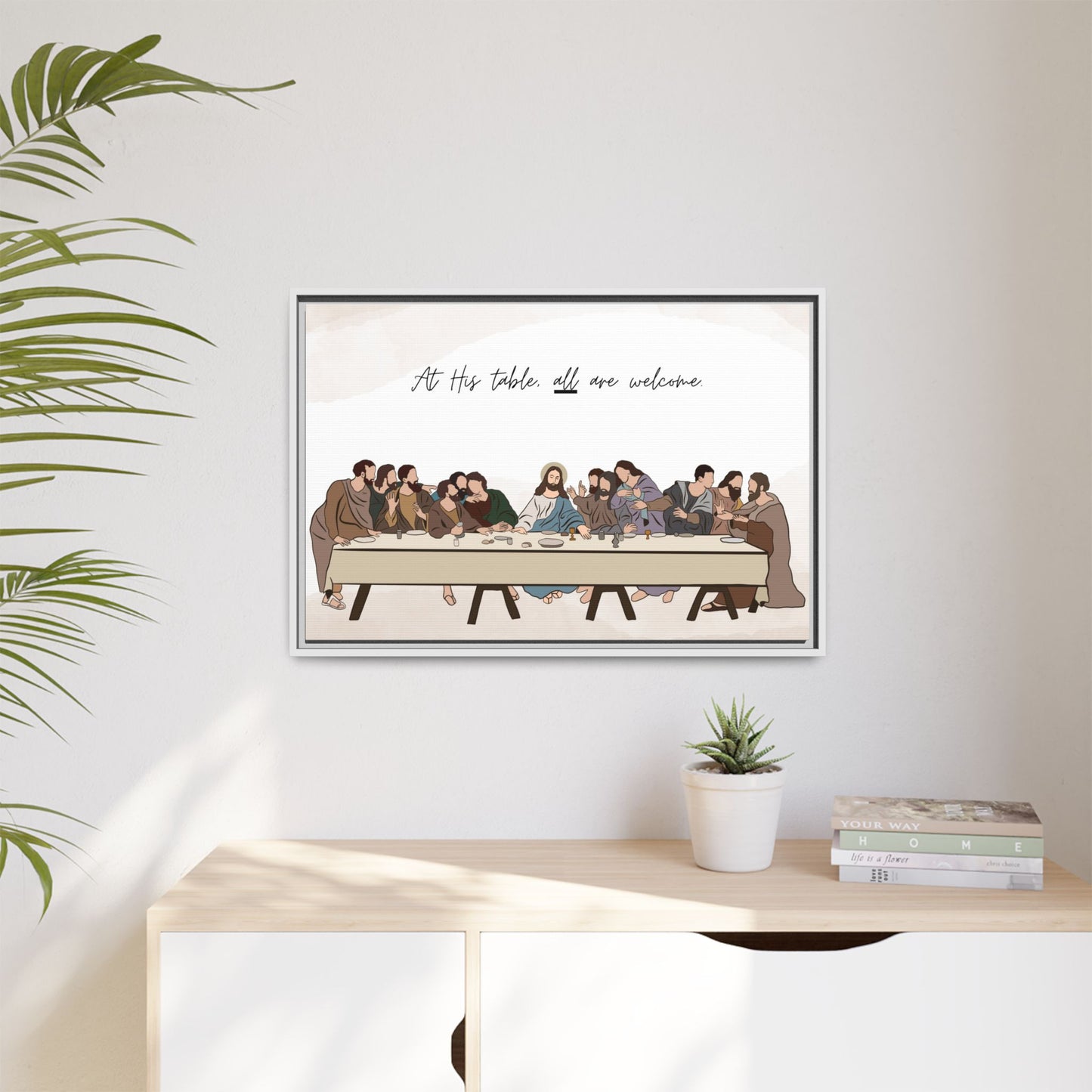 At His Table All Are Welcome Last Supper Print Canvas