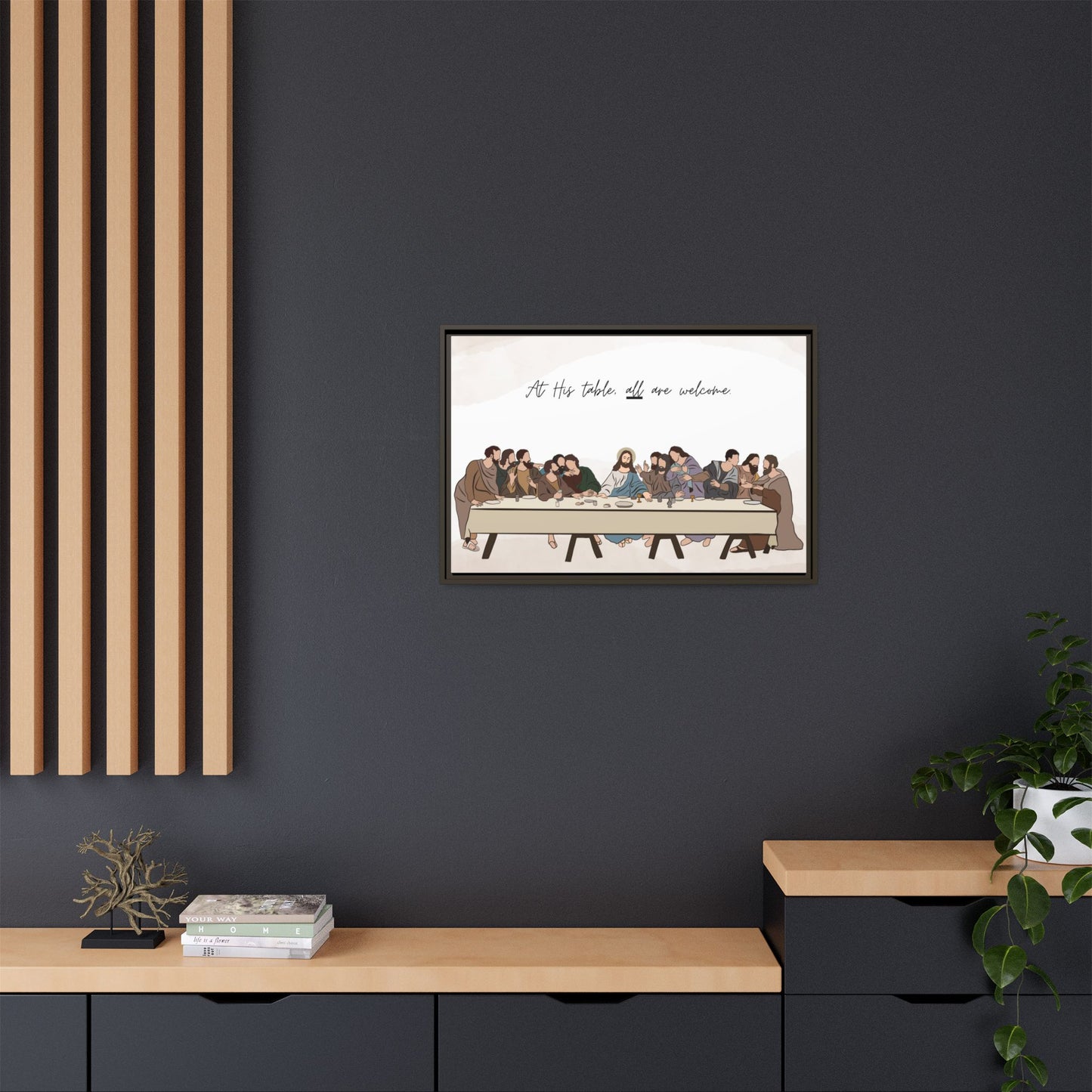 At His Table All Are Welcome Last Supper Print Canvas