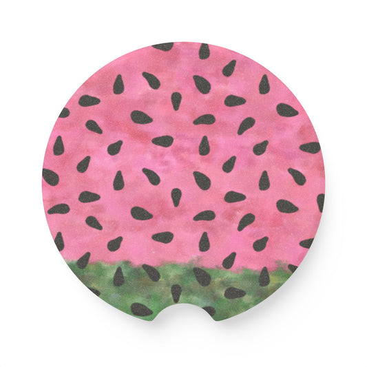Watermelon Soapstone Car Coaster | Cute Car Accessory, Gift for Summer, Car Decor, Funky Coaster, Fun Drive Accessory