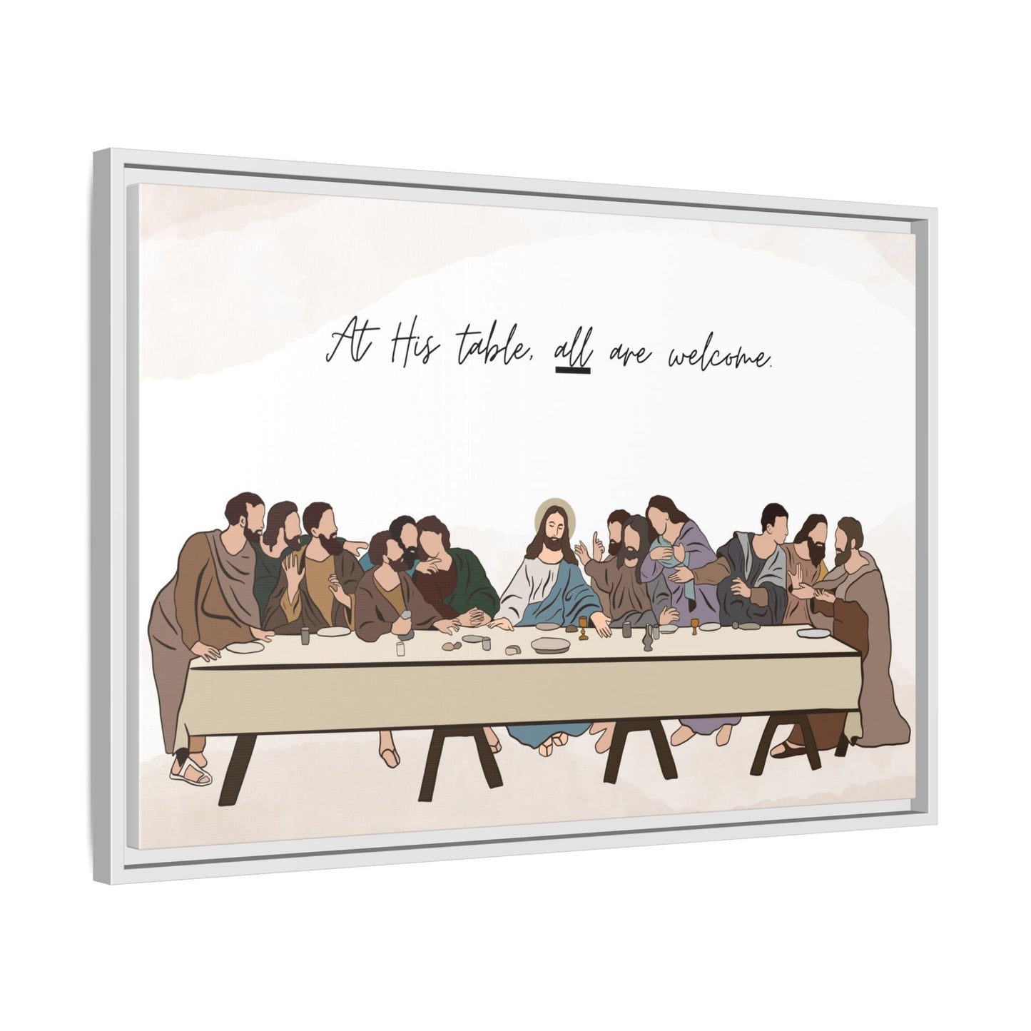 At His Table All Are Welcome Last Supper Print Canvas