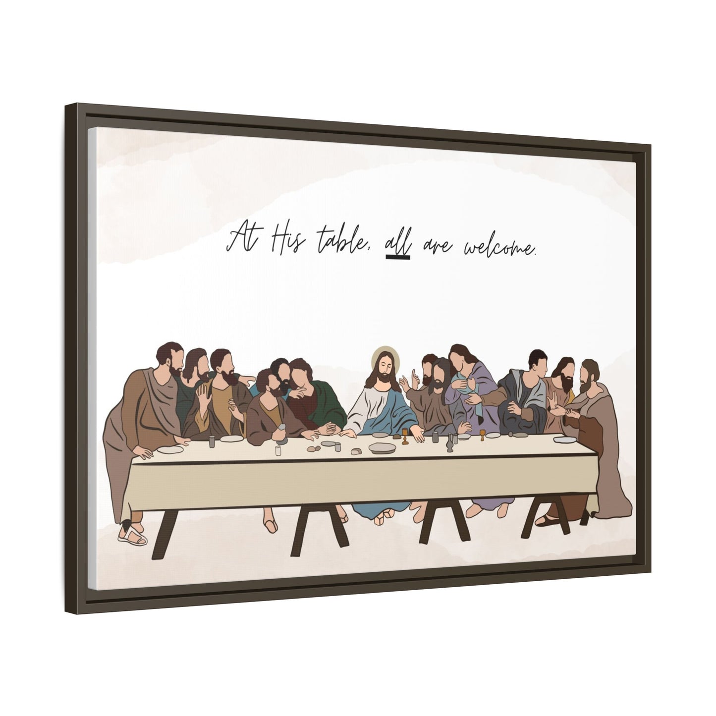 At His Table All Are Welcome Last Supper Print Canvas