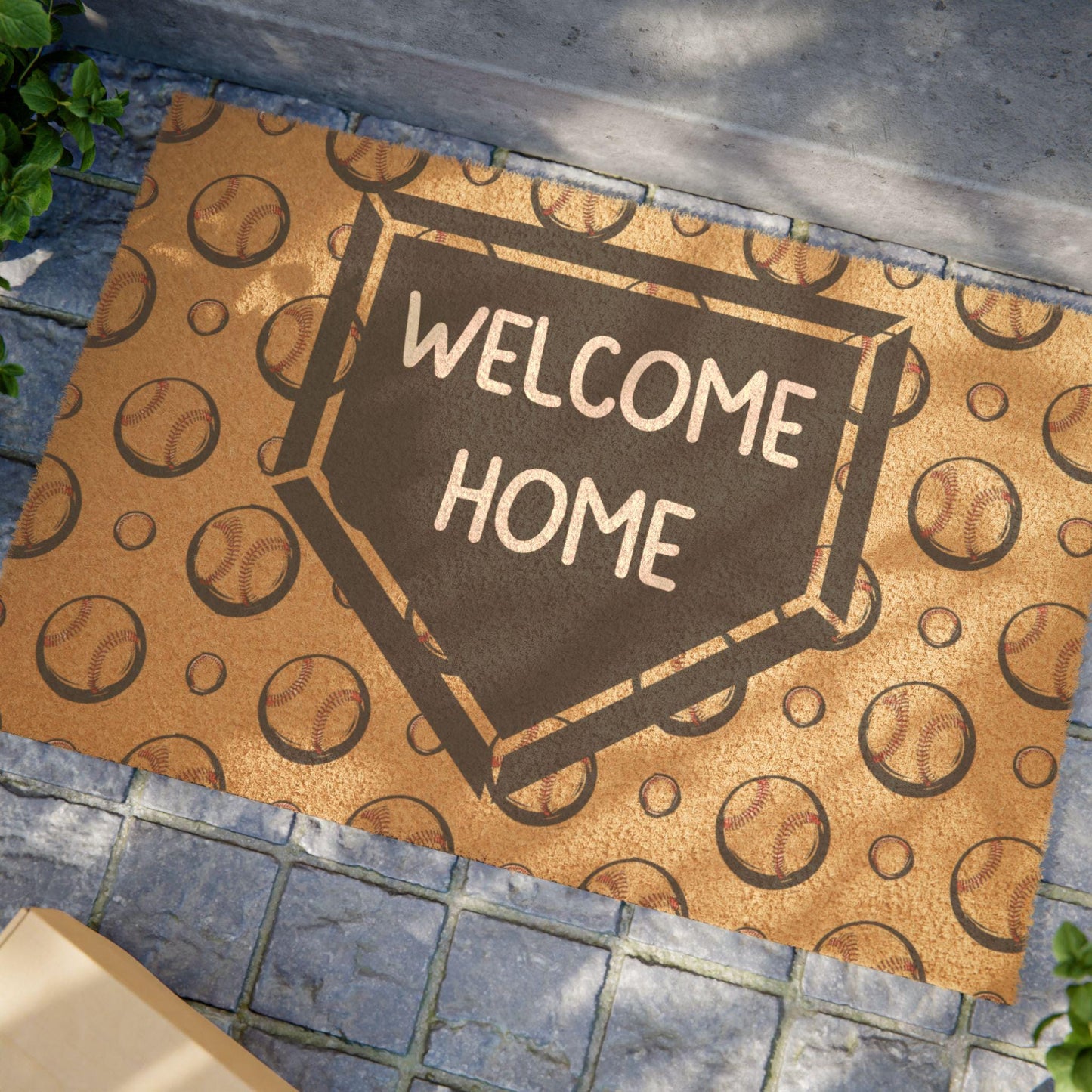 Baseball Doormat, Sports Welcome Home Mat, Baseball Fan Gift, Sports Themed Entry Rug, Home Plate Entrance Mat