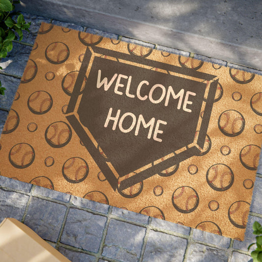Baseball Doormat, Sports Welcome Home Mat, Baseball Fan Gift, Sports Themed Entry Rug, Home Plate Entrance Mat