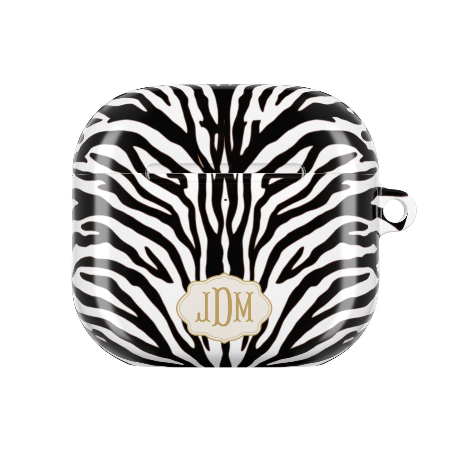 Zebra Stripes Monogram AirPod Cases | Black White Animal Print