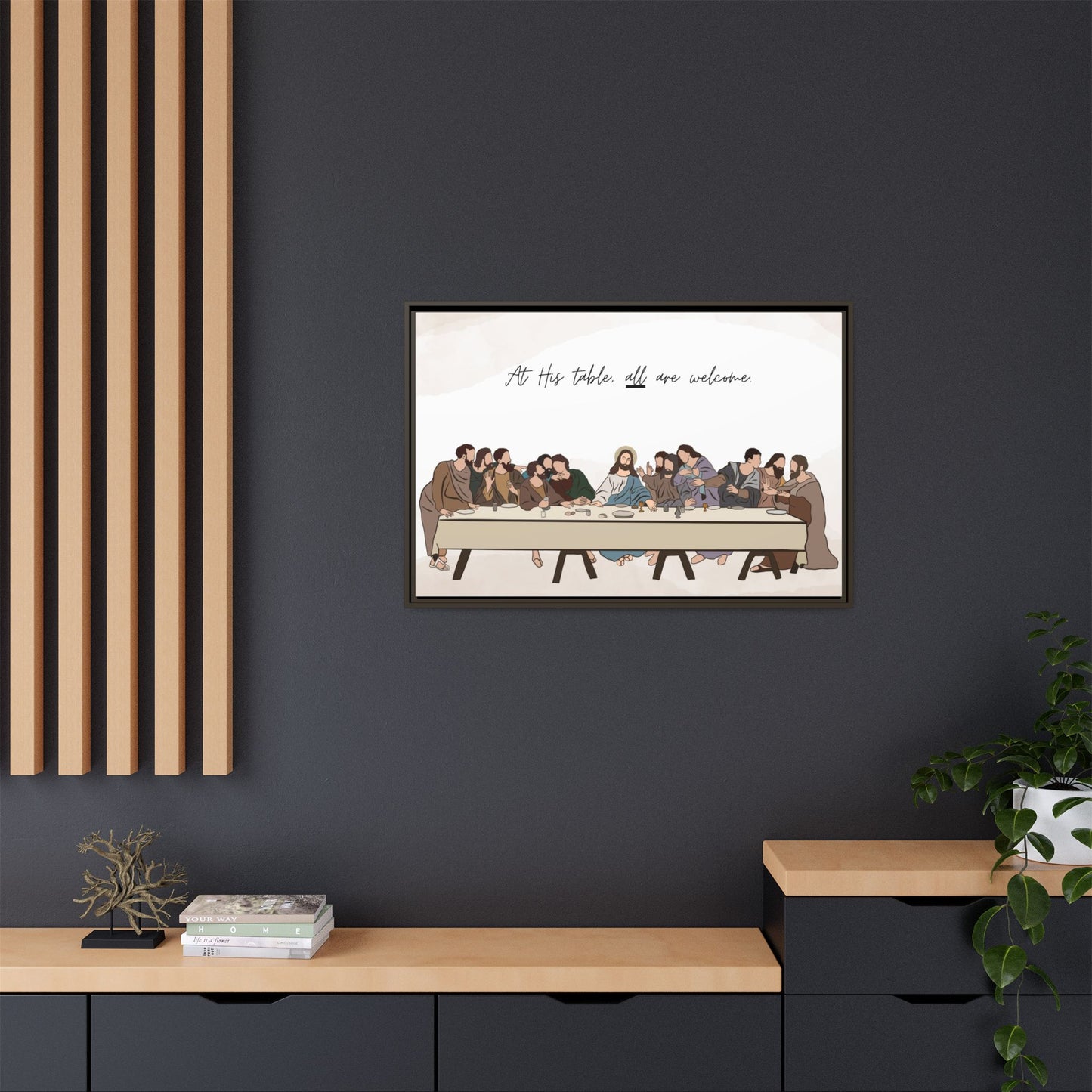 At His Table All Are Welcome Last Supper Print Canvas