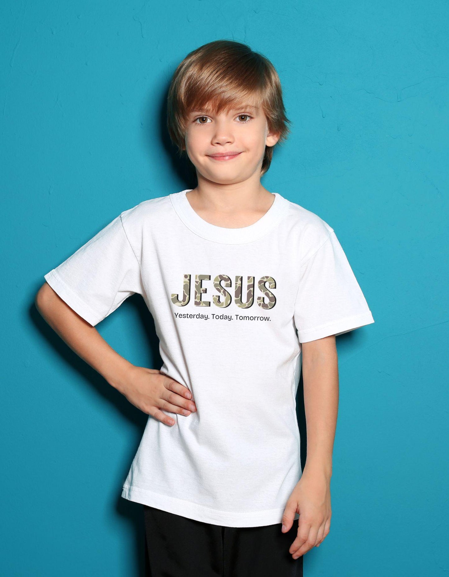 Jesus Yesterday Today Tomorrow CAMO PNG file, Church Girl, Love {Sublimation, Prints, Cricut, Silhouette} Bible Quotes, Boys Shirt