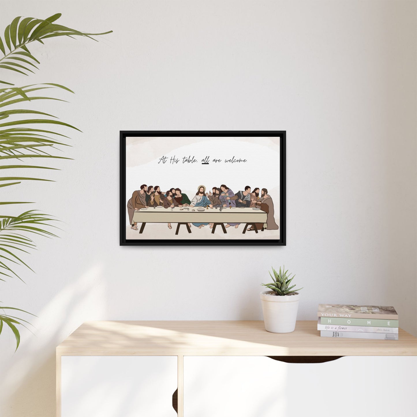 At His Table All Are Welcome Last Supper Print Canvas