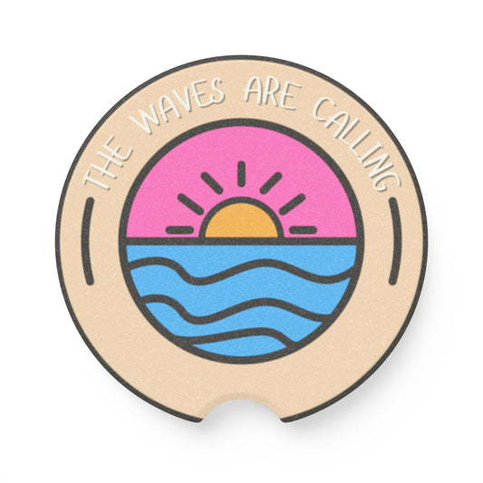Beach Vibe Car Coaster | Summer Car Accessory, Gift for Travelers, Cute Coasters, Coastal Decor, Fun Car Accessories