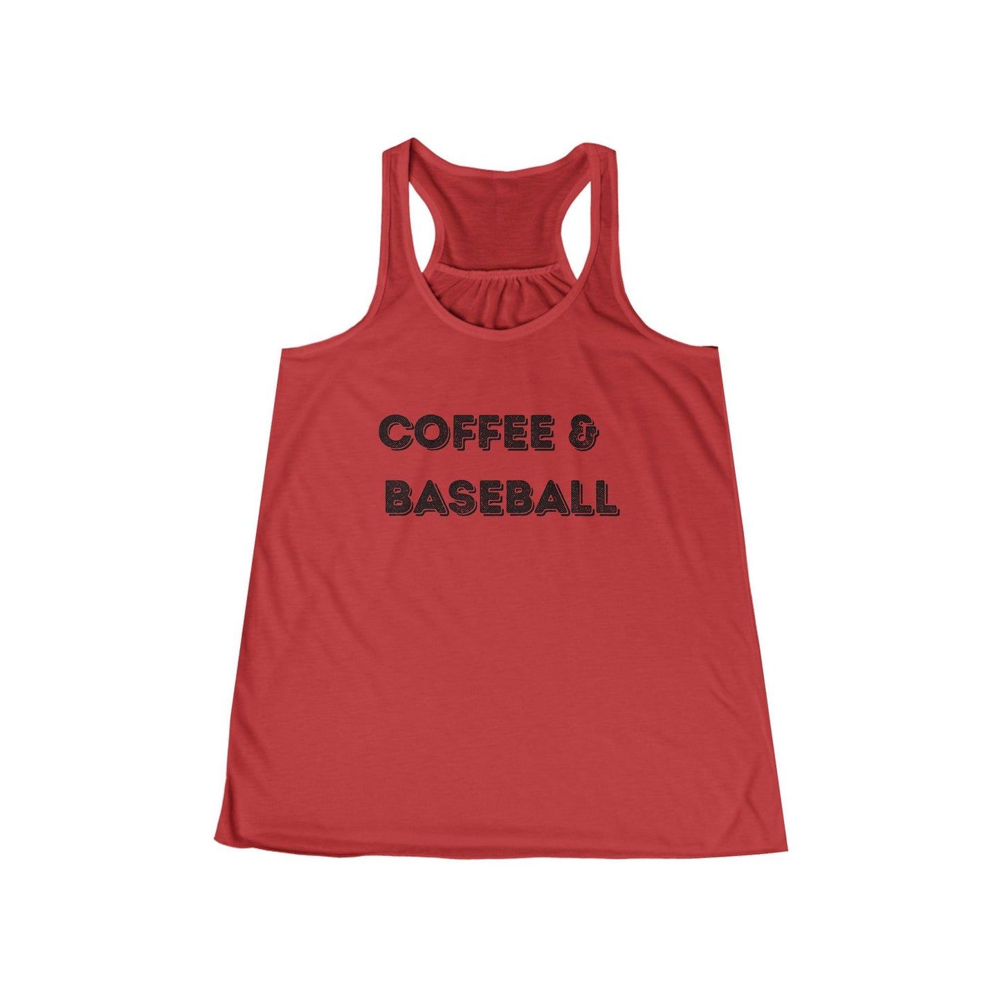 Coffee & Baseball Women's Flowy Tank Top, Soft Summer Shirt, Casual Chic, Sports Fan Gear, Perfect Gift for Her, Everyday Wear