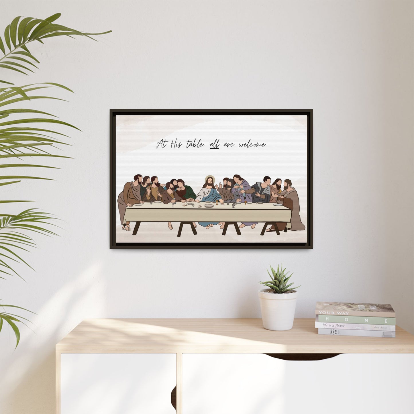 At His Table All Are Welcome Last Supper Print Canvas