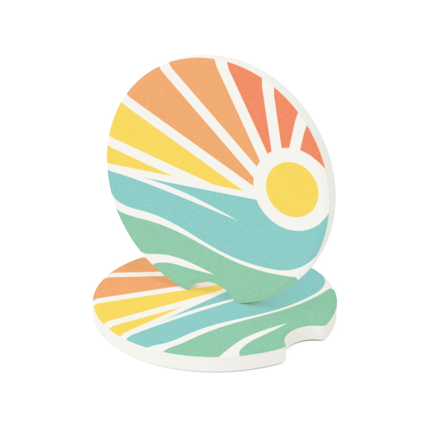 Beach Sunset Soapstone Car Coaster