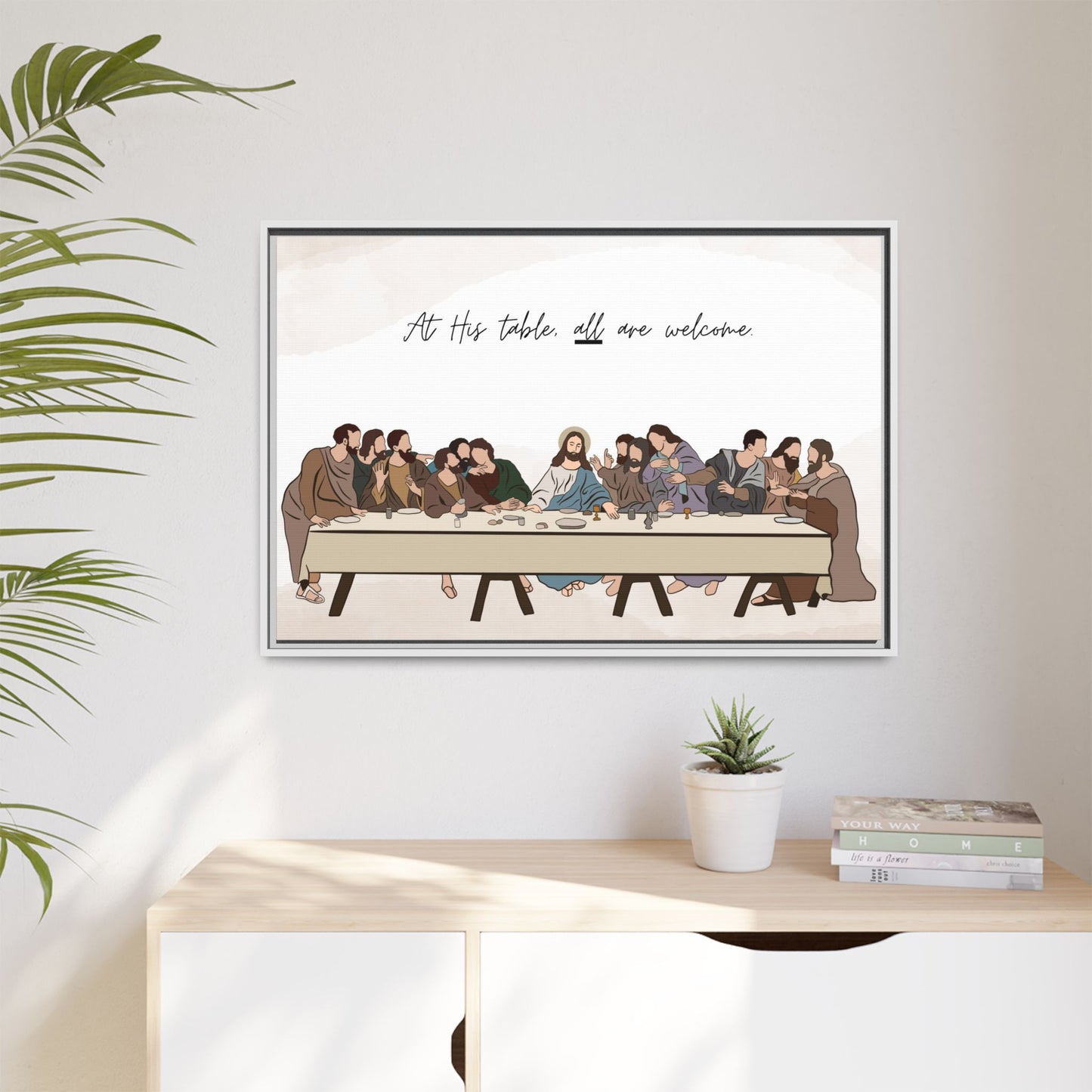 At His Table All Are Welcome Last Supper Print Canvas