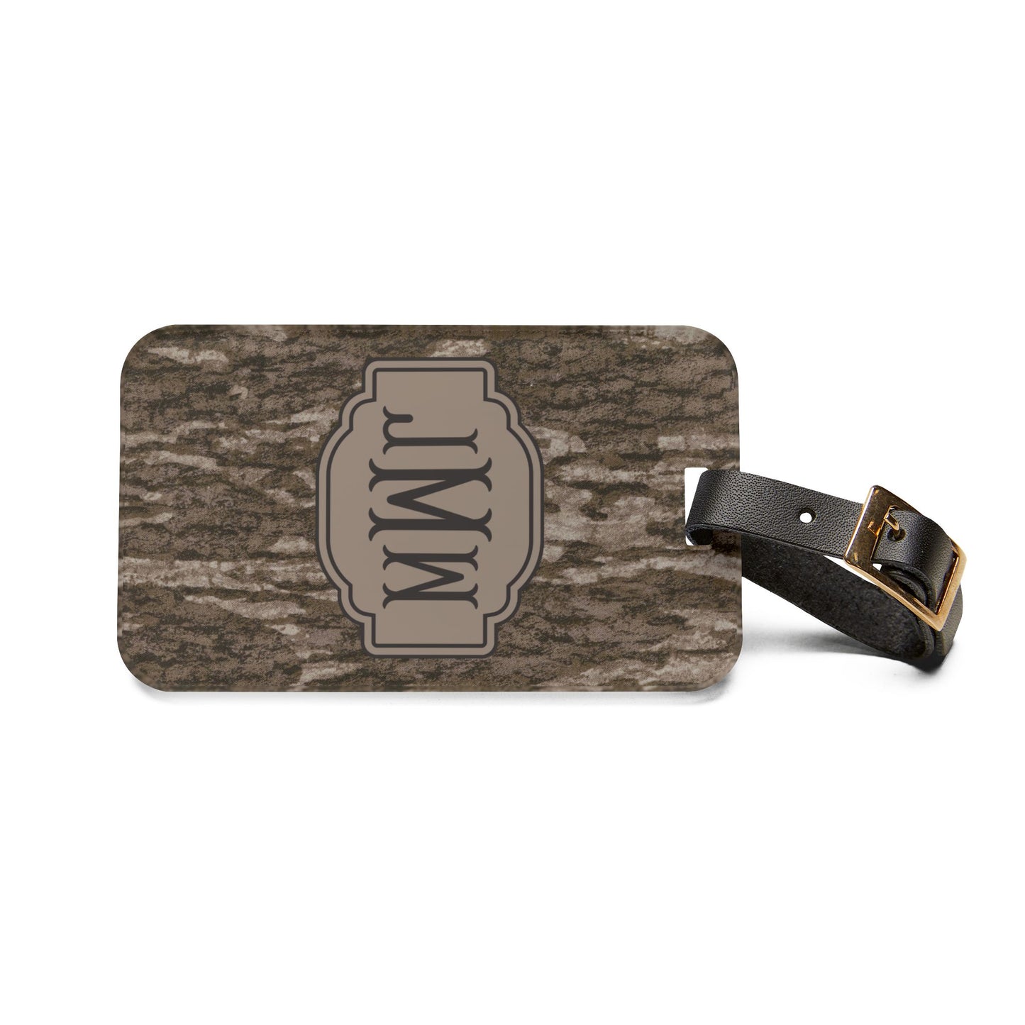 Monogrammed Bottomland Camouflage Luggage Tag | Personalized Initials Travel Tag I Stocking Stuffers for Men