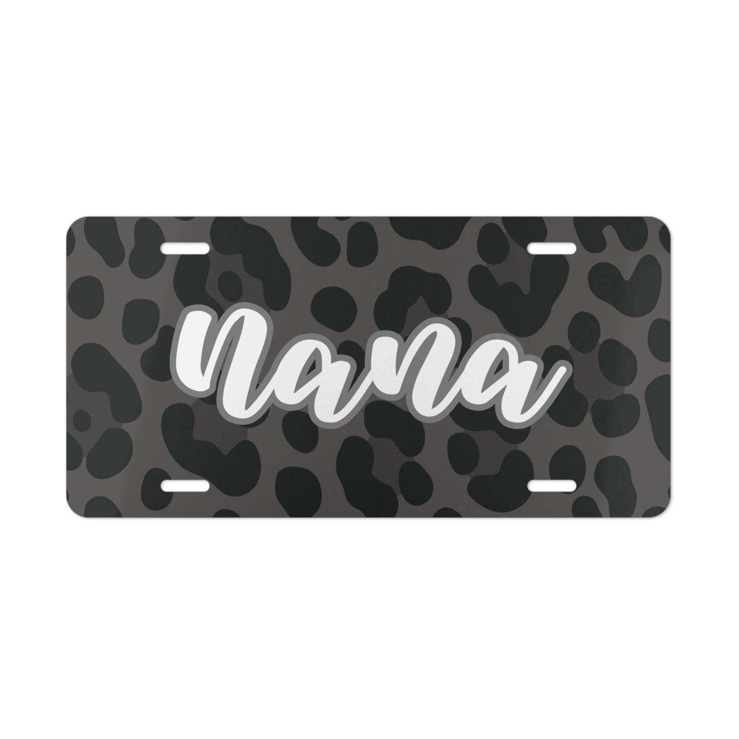 Personalized Name Black Leopard Print Custom License Plate