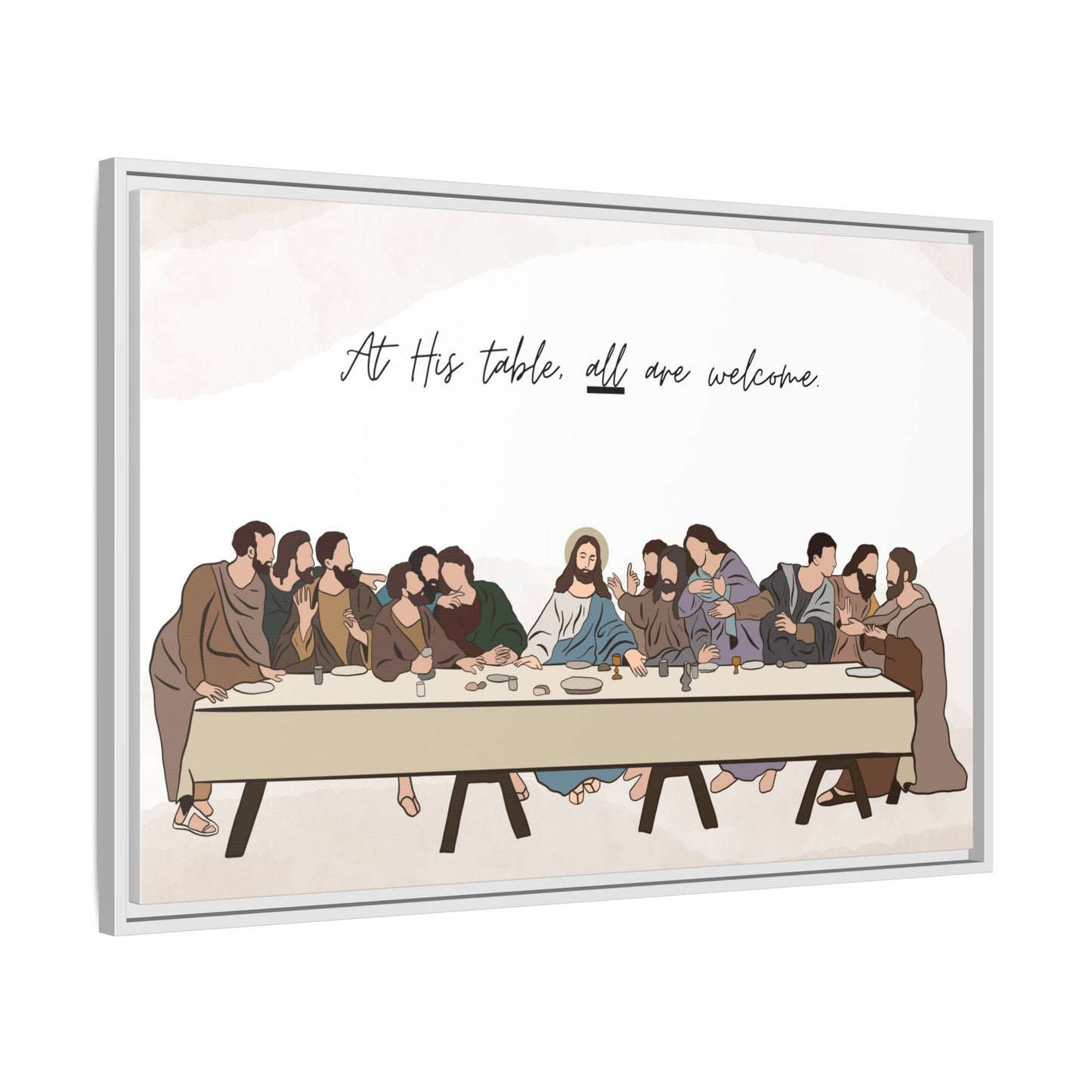 At His Table All Are Welcome Last Supper Print Canvas