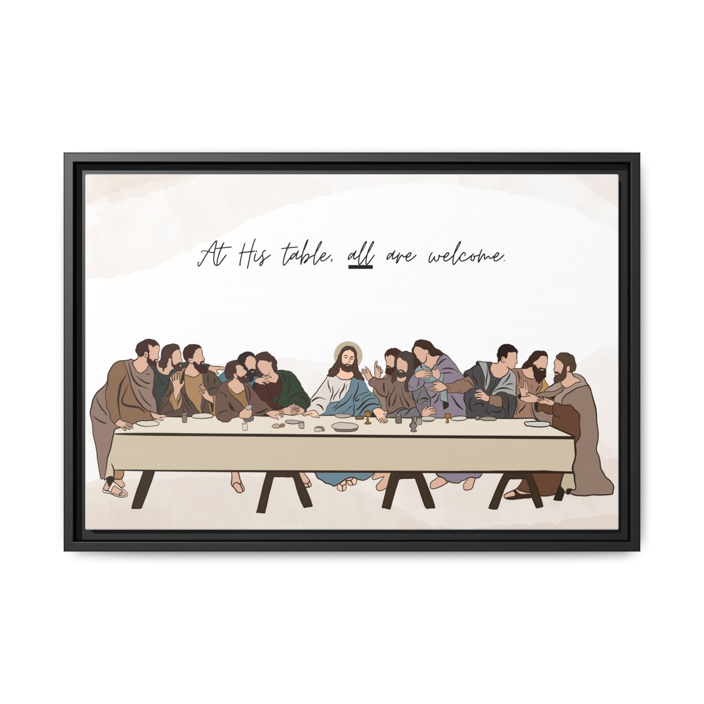 At His Table All Are Welcome Last Supper Print Canvas