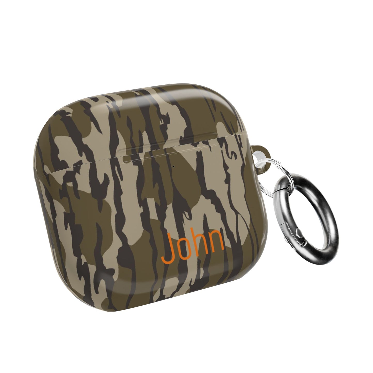 Camo Pattern Personalized AirPod Case | Custom Name Engraved, Green Brown Camo