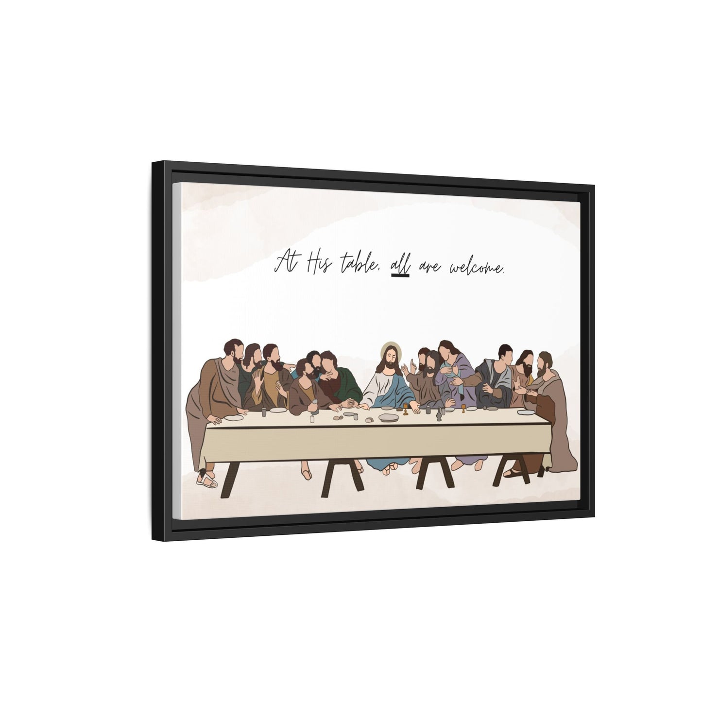At His Table All Are Welcome Last Supper Print Canvas