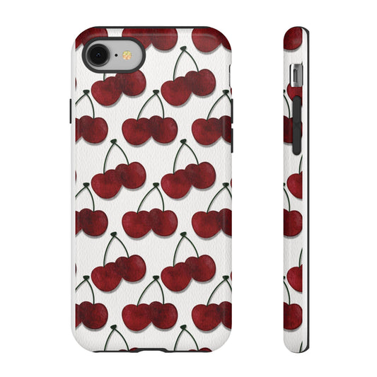 Cherry Watercolor Pattern Phone Tough Cases, iPhone, Samsung, Google