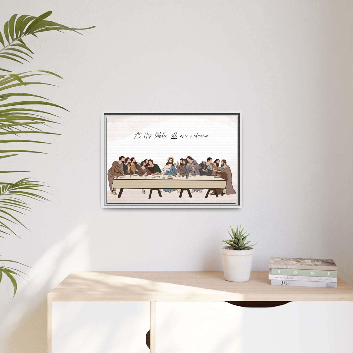 At His Table All Are Welcome Last Supper Print Canvas