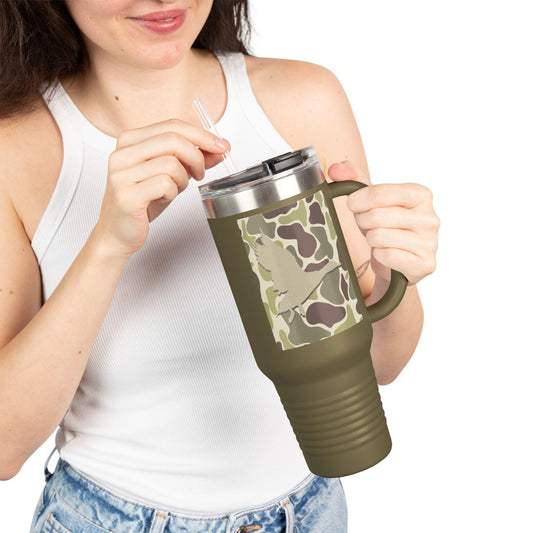 Insulated Duck Camo Travel Mug, 40oz, Hunting Gift, Valentine's Day for him