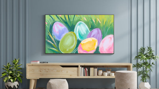 Frame Tv Spring Art | Easter Eggs Watercolor Digital Download Art File | Easter Art for Frame Tv