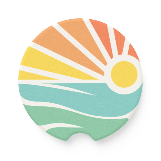 Beach Sunset Soapstone Car Coaster