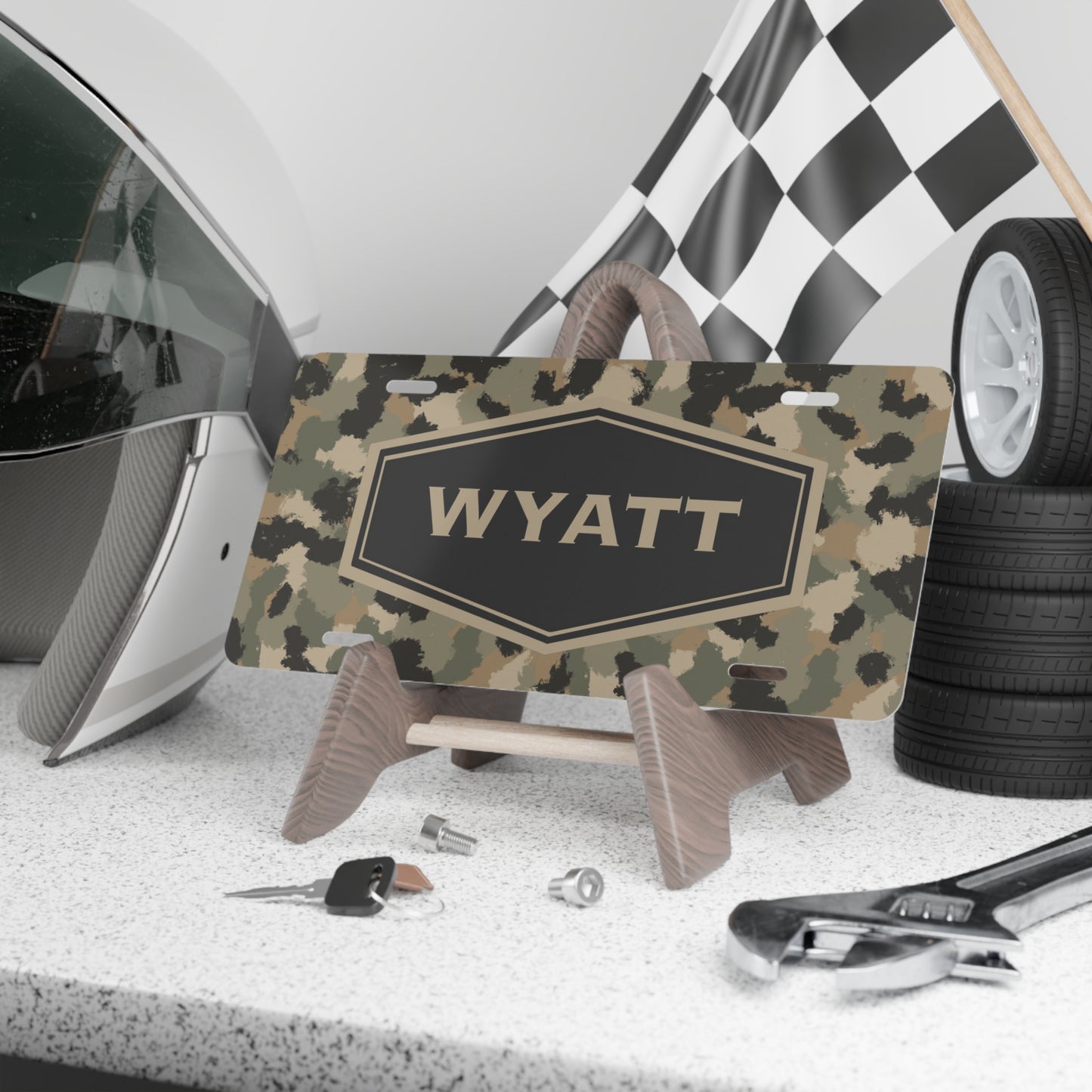 Personalized Name Camo Vanity Plate, Camo Car Tag, Personalized with Name License Plate