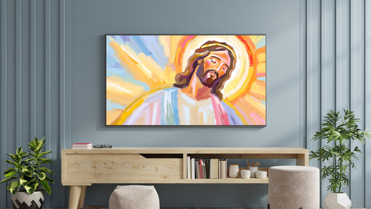 Frame Tv Spring Art | Easter Watercolor Digital Download Art File | Jesus Art for Frame Tv l He is Risen