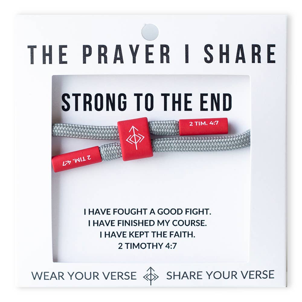 STRONG TO THE END Bracelet, Christian Cord Bracelet