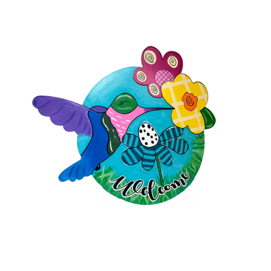 Hummingbird Welcome Yard Stake