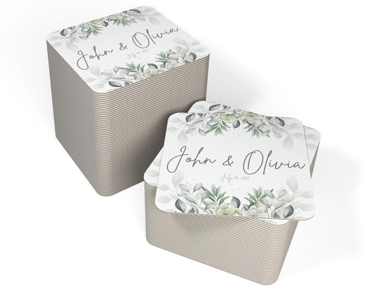 Elegant Personalized Coasters for Weddings and Home